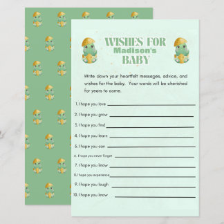 Personalised Dino Wishes for Baby Shower Game