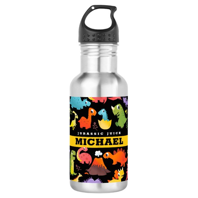Personalised Dinosaur 532 Ml Water Bottle (Front)