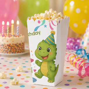 Personalised Dinosaur 5th Birthday Popcorn Box