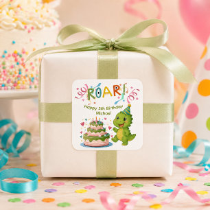 Personalised Dinosaur 5th Birthday Sticker