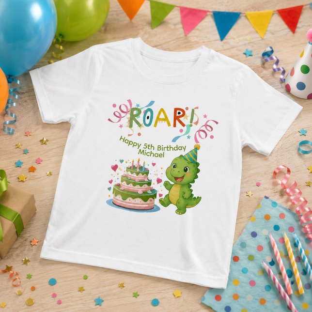 Personalised Dinosaur 5th Birthday T-Shirt (Creator Uploaded)