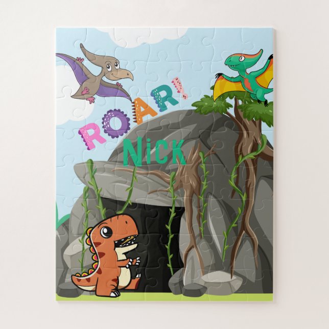 Personalised Dinosaur and Friends Jigsaw Puzzle (Vertical)