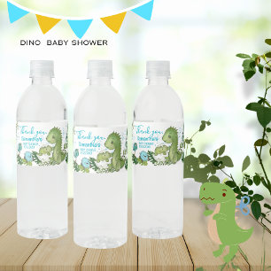 Personalised Dinosaur Baby Shower  Water Bottle Label