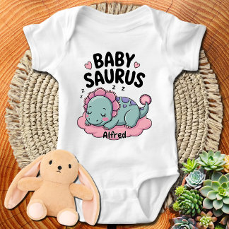 Personalised Dinosaur Babysaurus Custom Name  Baby Bodysuit