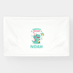 Personalised Dinosaur Birthday Banner Boys