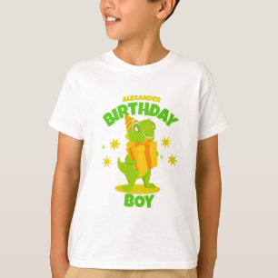 Personalised Dinosaur Birthday Boy T-Shirt
