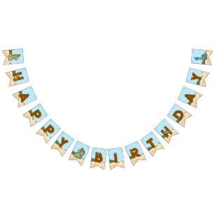 Personalised Dinosaur Birthday bunting banner