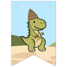 Personalised Dinosaur Birthday bunting banner