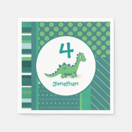 Personalised dinosaur birthday napkins
