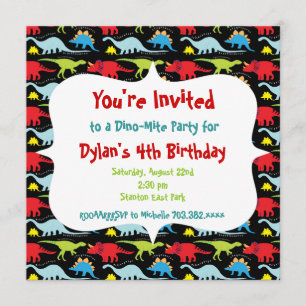 Personalised Dinosaur Birthday Party Invitations