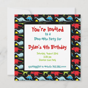 Personalised Dinosaur Birthday Party Invitations