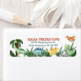 Personalised Dinosaur Birthday Return Address