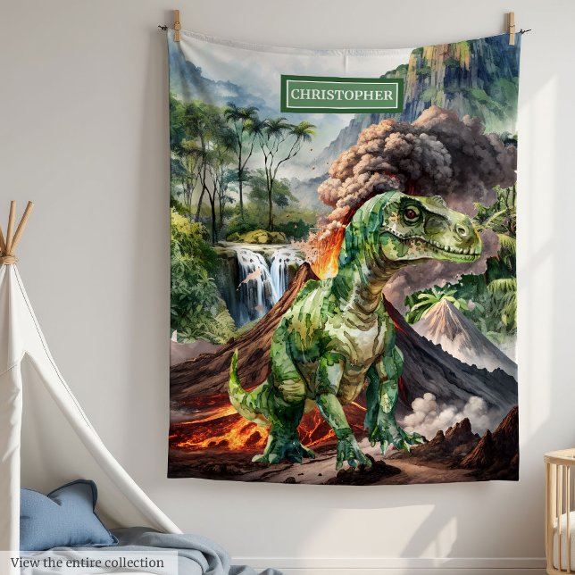 Personalised Dinosaur Blanket Birthday Gift Boy (Personalized Dinosaur Blanket Birthday Gift for Kids)