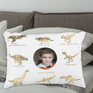 Personalised Dinosaur Boys Photo and Name Decorative Cushion