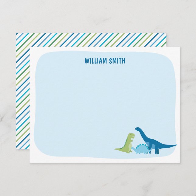 Personalised Dinosaur  Card (Front/Back)