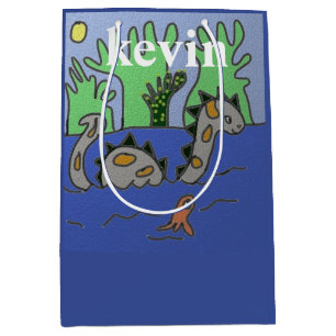 Personalised Dinosaur kids Medium Gift Bag