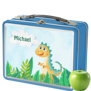 Personalised Dinosaur Kids Metal Lunch Box 