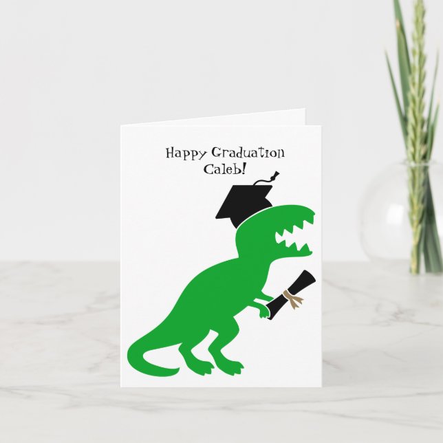 Personalised Dinosaur Kindergarten Graduation  Card (Front)