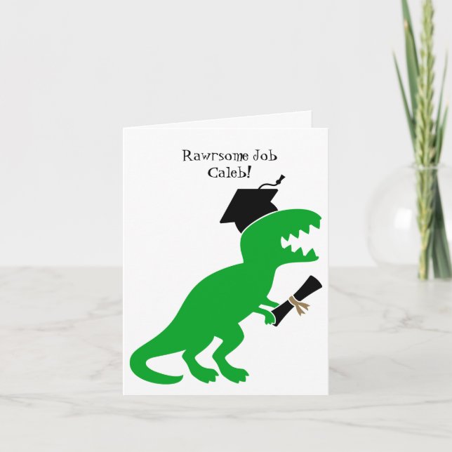 Personalised Dinosaur Kindergarten Graduation  Card (Front)