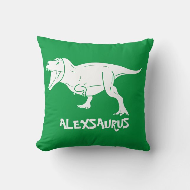 Personalised Dinosaur Pillow, Gift for Kids,  Thro Cushion (Front)
