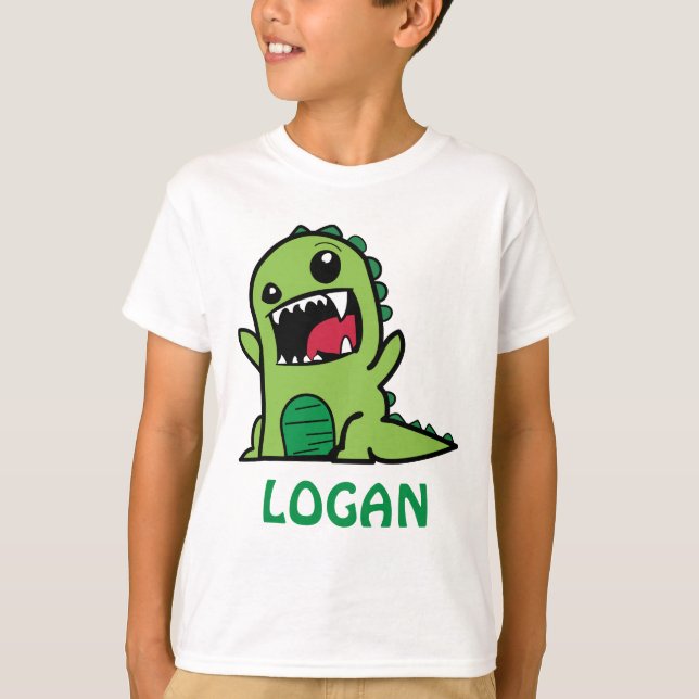 Personalised Dinosaur Roar with name T-Shirt (Front)