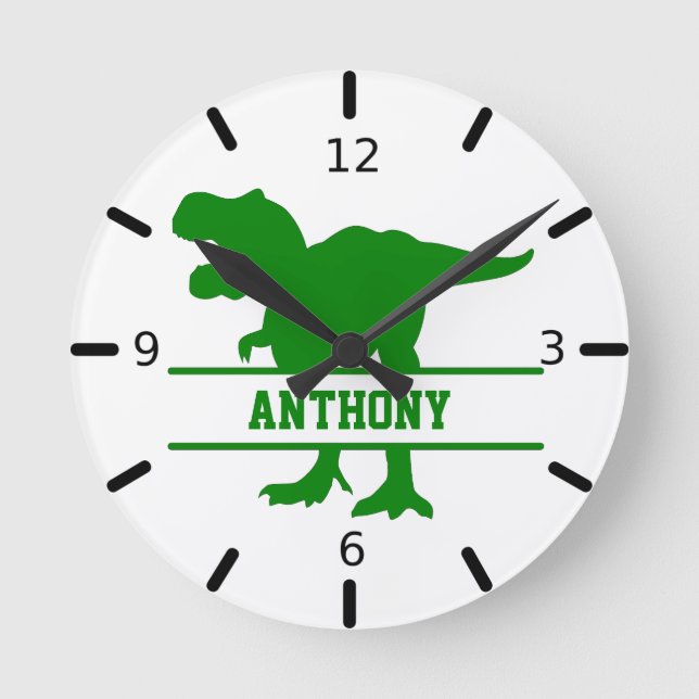 Personalised Dinosaur Round Clock (Front)