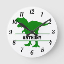 Personalised Dinosaur Round Clock