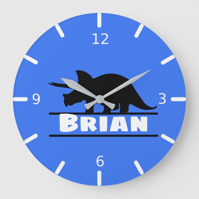 Personalised Dinosaur Square Wall Clock (Front)