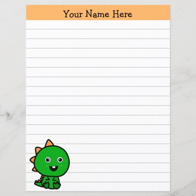 Personalised Dinosaur Stationery (Front)