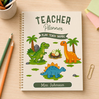 Personalised Dinosaur Teacher Lesson Planner
