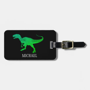 Personalised dinosaur travel luggage tag
