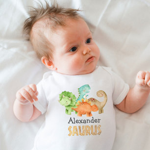 Personalised Dinosaurs Baby Shower Baby Bodysuit