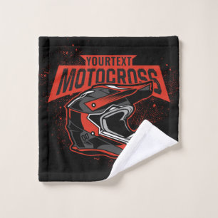 Personalised Dirt Bike Motocross Racing Helmet Bath Towel Set