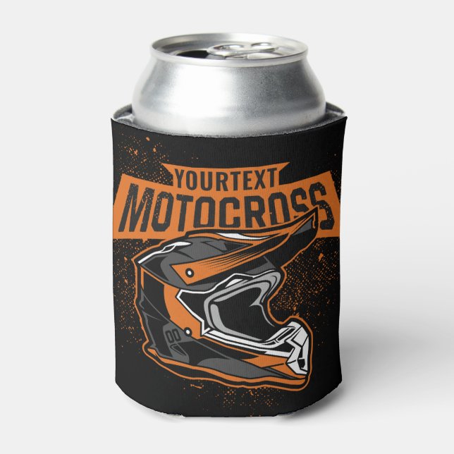 Personalised Dirt Bike Motocross Racing Helmet    Can Cooler (Can Front)