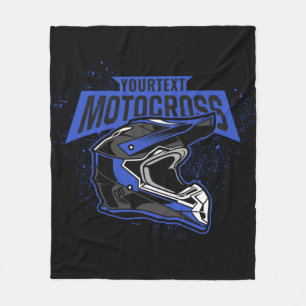 Personalised Dirt Bike Motocross Racing Helmet Fleece Blanket