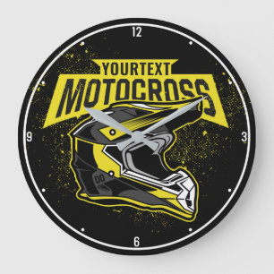Personalised Dirt Bike Motocross Racing Helmet Large Clock