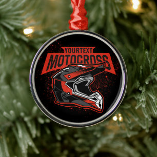 Personalised Dirt Bike Motocross Racing Helmet  Metal Tree Decoration