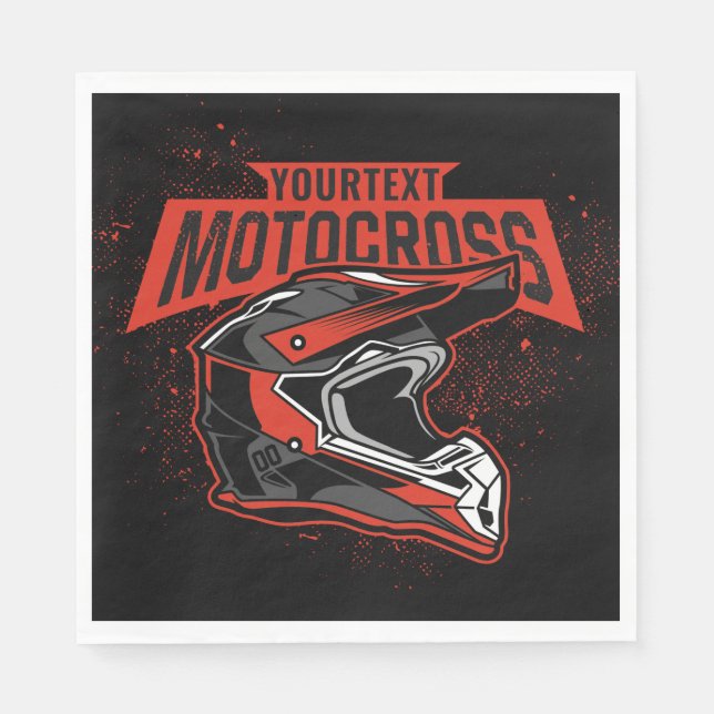 Personalised Dirt Bike Motocross Racing Helmet     Napkin (Front)