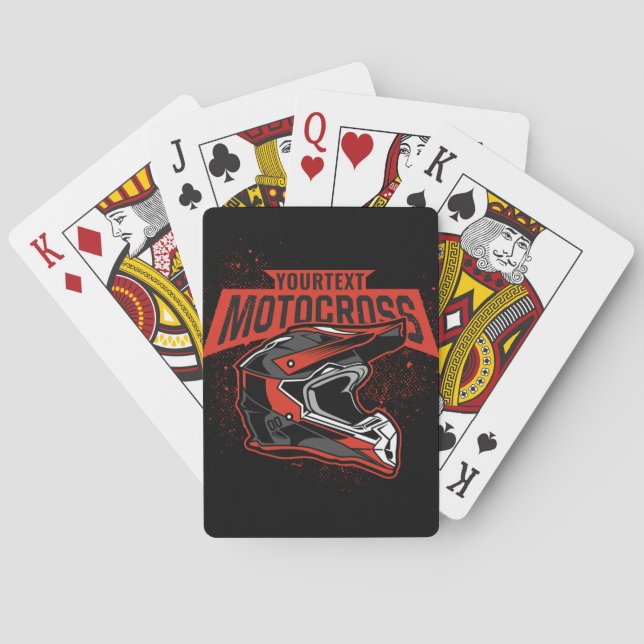 Personalised Dirt Bike Motocross Racing Helmet    Playing Cards (Back)