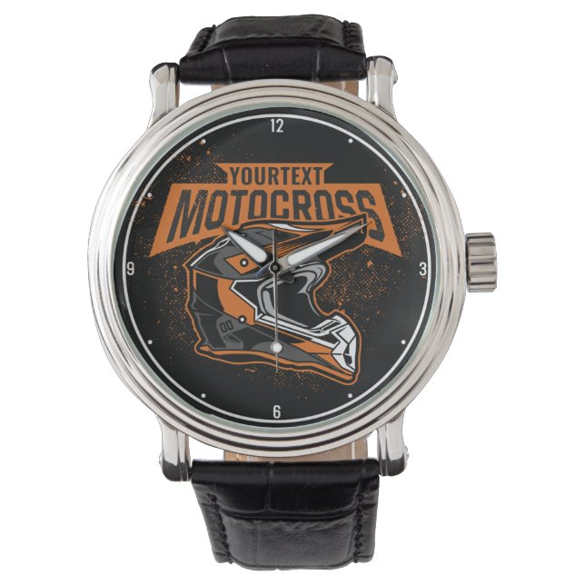 Personalised Dirt Bike Motocross Racing Helmet    Watch (Front)