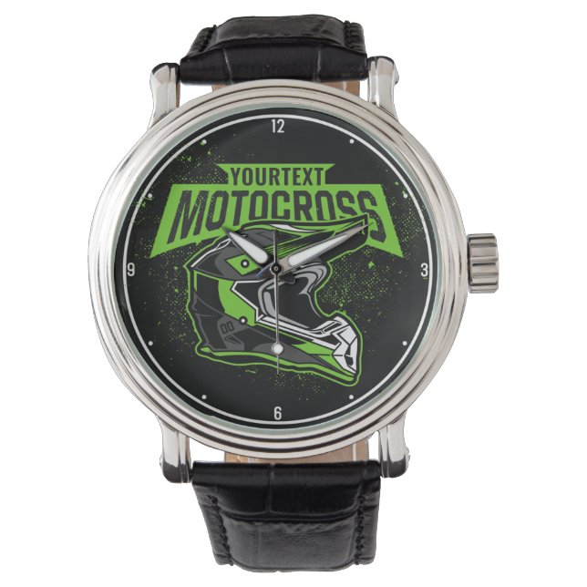 Personalised Dirt Bike Motocross Racing Helmet    Watch (Front)