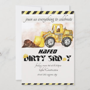 Personalised Dirty 3rd-Y Third Birthday Invitation