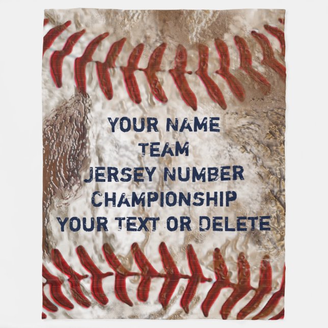 Personalised Dirty look Baseball Fleece Blanket (Front)