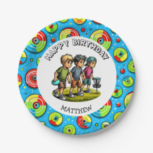 Personalised Disc Golf Boy's Birthday   Paper Plate