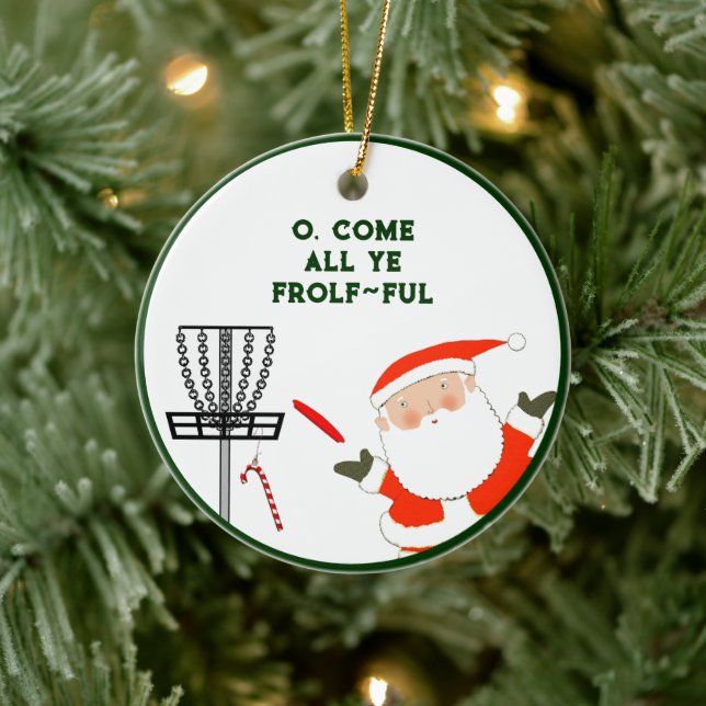 personalised disc golf Christmas Ceramic Tree Decoration (Tree)