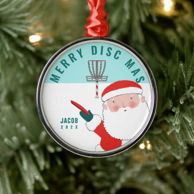 Personalised Disc Golf Gift Metal Tree Decoration (Tree)