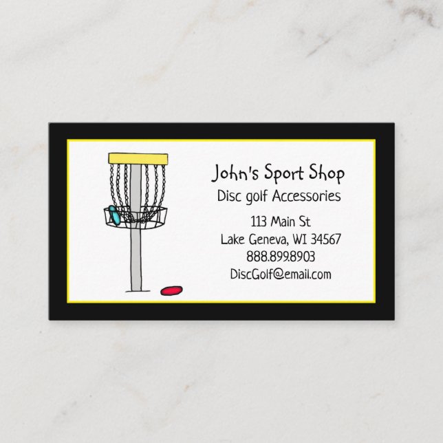 Personalised Disc Golf Shop Business    Card (Front)