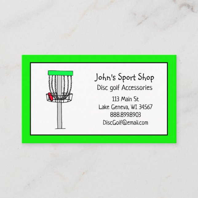 Personalised Disc Golf Shop Business  Card (Front)