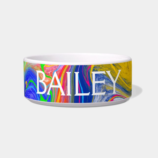 Personalised Disco Balls Marble Fluid Art     Bowl (Front)
