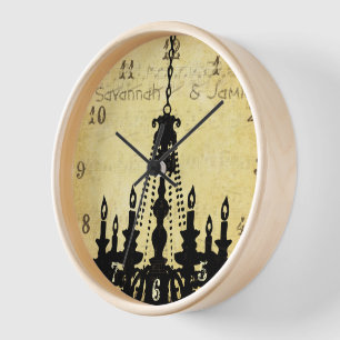 Personalised Distressed Musical Note Chandelier Wall Clock